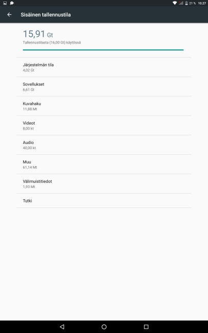 Tallennustila on täysi