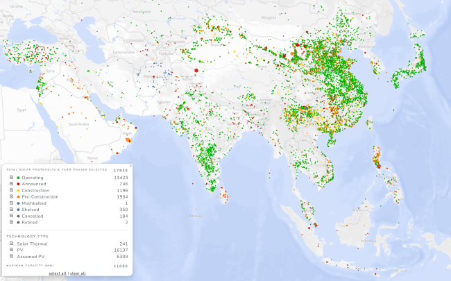 Käyttö-/Rakennusvaihettain kartta