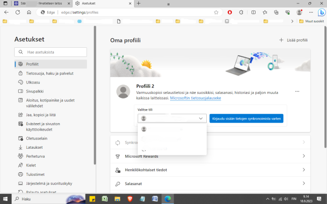 Kuinka Edge selaimen profiilit tyhjennetään